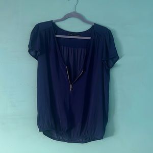 Basic Blue Business Blouse